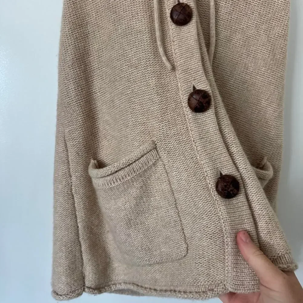 Banana republic cream knit lambswool hooded vest
